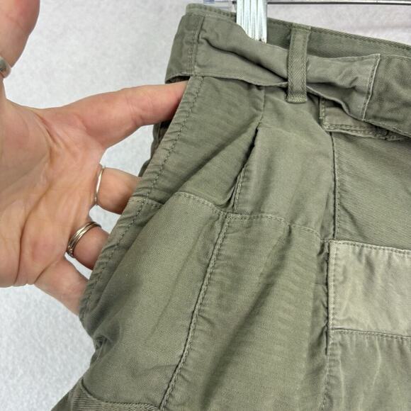 J.Crew Women's Size 4 Limited Edition Green Patchwork D-Ring Belted Shorts Beach - Picture 4 of 9